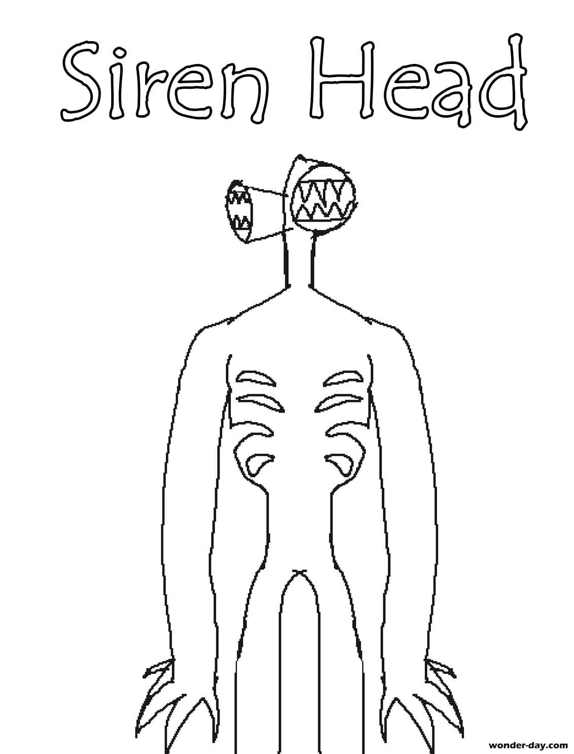 Desenhos de Siren Head para colorir. Imprima gratuitamente
